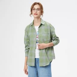 2023 New Fashion Loose Womens Plaid Shirt Fresh College Style Design Blouses And Tops Long Sleeve Casual Female Checked Clothes