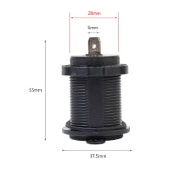 10 Pcs Cigarette Lighter Socket 12V Motorcycle Car Auto Boat Tractor Power Waterproof Outlet Socket Receptacle Plug Black