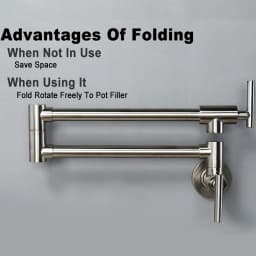 Black Brushed Chrome Brass Wall Mounted Pot Filler Faucet Swivel Folding Retractable Rotary Stretch Sink Tap Kitchen Faucet