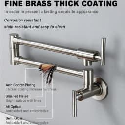 Black Brushed Chrome Brass Wall Mounted Pot Filler Faucet Swivel Folding Retractable Rotary Stretch Sink Tap Kitchen Faucet