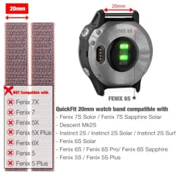 26mm 22mm Hook and Loop Quick Dry Watch Band for Garmin Fenix 7X / 6X / Fenix 5 /Fenix 6 / Instinct / EPIX 2/ Enduro Wrist Strap