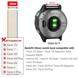 26mm 22mm Hook and Loop Quick Dry Watch Band for Garmin Fenix 7X / 6X / Fenix 5 /Fenix 6 / Instinct / EPIX 2/ Enduro Wrist Strap