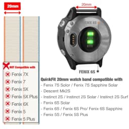 26mm 22mm Hook and Loop Quick Dry Watch Band for Garmin Fenix 7X / 6X / Fenix 5 /Fenix 6 / Instinct / EPIX 2/ Enduro Wrist Strap