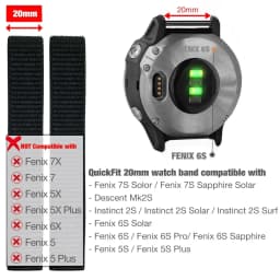 26mm 22mm Hook and Loop Quick Dry Watch Band for Garmin Fenix 7X / 6X / Fenix 5 /Fenix 6 / Instinct / EPIX 2/ Enduro Wrist Strap