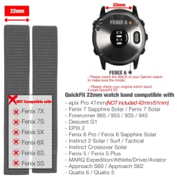 26mm 22mm Hook and Loop Quick Dry Watch Band for Garmin Fenix 7X / 6X / Fenix 5 /Fenix 6 / Instinct / EPIX 2/ Enduro Wrist Strap