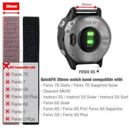 26mm 22mm Hook and Loop Quick Dry Watch Band for Garmin Fenix 7X / 6X / Fenix 5 /Fenix 6 / Instinct / EPIX 2/ Enduro Wrist Strap