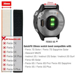 26mm 22mm Hook and Loop Quick Dry Watch Band for Garmin Fenix 7X / 6X / Fenix 5 /Fenix 6 / Instinct / EPIX 2/ Enduro Wrist Strap