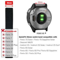 26mm 22mm Hook and Loop Quick Dry Watch Band for Garmin Fenix 7X / 6X / Fenix 5 /Fenix 6 / Instinct / EPIX 2/ Enduro Wrist Strap