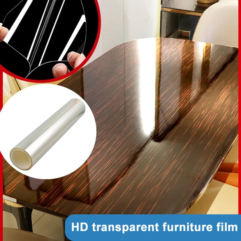 Furniture Film Adhesive Table Protective Film Glossy Clear Protection Anti-scratch Heat Resistant Furniture Stickers For Home