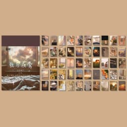 Journamm 50-366pcs Craft Vintage Scrapbooking Paper Kawaii Art Junk Journal Deco Sticker Natural Collection DIY Material Paper