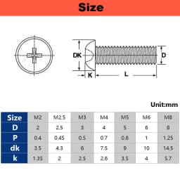 50pcs White Nylon Plastic Phillips Round Pan Head Cross Round Screw Bolt M2 M2.5 M3 M4 M5 M6 M8 Metric Threaded Length 4mm-100mm