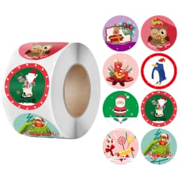 100-500Pcs Merry Christmas Stickers Christmas Theme Seal Labels Stickers For DIY Gift Baking Package Envelope Stationery Decor