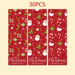 30-60Pcs Merry Christmas Stickers 6 Style Animals Snowman Trees Decorative Stickers Wrapping Gift Box Label Christmas Tags