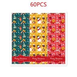 30-60Pcs Merry Christmas Stickers 6 Style Animals Snowman Trees Decorative Stickers Wrapping Gift Box Label Christmas Tags