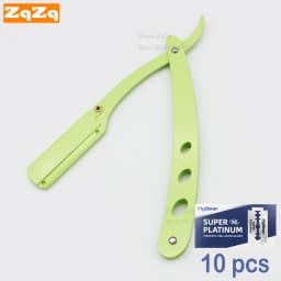 ZqZq 10 Shaving Blades and Straight Edge Razor Haircut Beard Eyebrow Shaving Tool Manual Depilation Razor Hairdresser Trimming