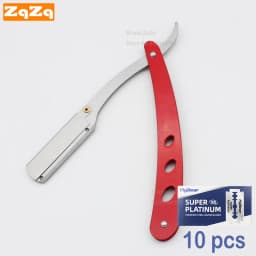 ZqZq 10 Shaving Blades and Straight Edge Razor Haircut Beard Eyebrow Shaving Tool Manual Depilation Razor Hairdresser Trimming