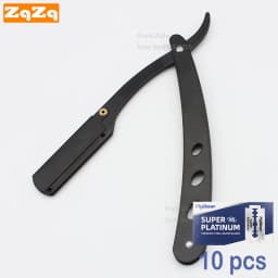 ZqZq 10 Shaving Blades and Straight Edge Razor Haircut Beard Eyebrow Shaving Tool Manual Depilation Razor Hairdresser Trimming