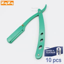 ZqZq 10 Shaving Blades and Straight Edge Razor Haircut Beard Eyebrow Shaving Tool Manual Depilation Razor Hairdresser Trimming