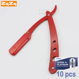 ZqZq 10 Shaving Blades and Straight Edge Razor Haircut Beard Eyebrow Shaving Tool Manual Depilation Razor Hairdresser Trimming