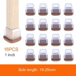 16PCS Transparent Table Chair Leg Protectors Caps Round Square for Furniture Foot Legs Cover Floor Protector with Felt Bottom