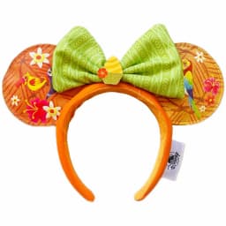 2024 Original Disney Mickey Ears Headband Shanghai Disneyland Minnie Leather Headband Hairband Sequin Bow Party Hair Accessories