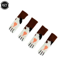 4Pcs/lot Table And Chair Foot Pad Foot Cover Protective Cover Cat Claw Knitted Socks Mute Wear-resistant Non-slip Mat Home Mat