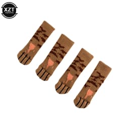 4Pcs/lot Table And Chair Foot Pad Foot Cover Protective Cover Cat Claw Knitted Socks Mute Wear-resistant Non-slip Mat Home Mat