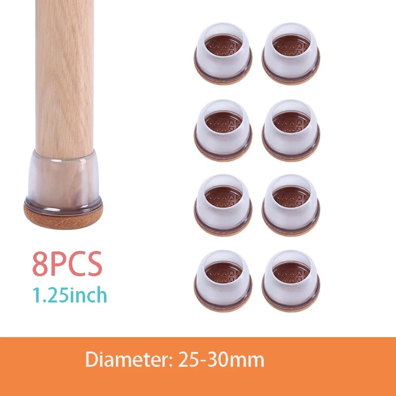 Chair Leg Caps Rubber Feet Protector Stool Table Furniture Leg Cover Non Slip Felt Bottom Pads Round Square Floor Protectors