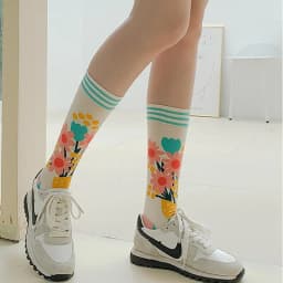 Fashion Colorful Spring Autumn Stocking  Women's Socks  Plant Hedgehog Slothsi Cotton Socks Personality Straight Trendy Socks