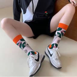 Fashion Colorful Spring Autumn Stocking  Women's Socks  Plant Hedgehog Slothsi Cotton Socks Personality Straight Trendy Socks