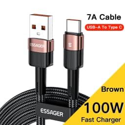 Essager 7A USB Type C Cable For Realme Huawei P30 Pro 66W Fast Charging Wire USB-C Charger Data Cord For Samsung Oneplus Poco F3