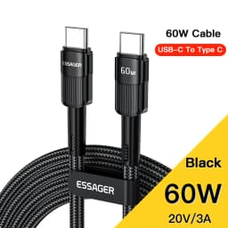 Essager 7A USB Type C Cable For Realme Huawei P30 Pro 66W Fast Charging Wire USB-C Charger Data Cord For Samsung Oneplus Poco F3