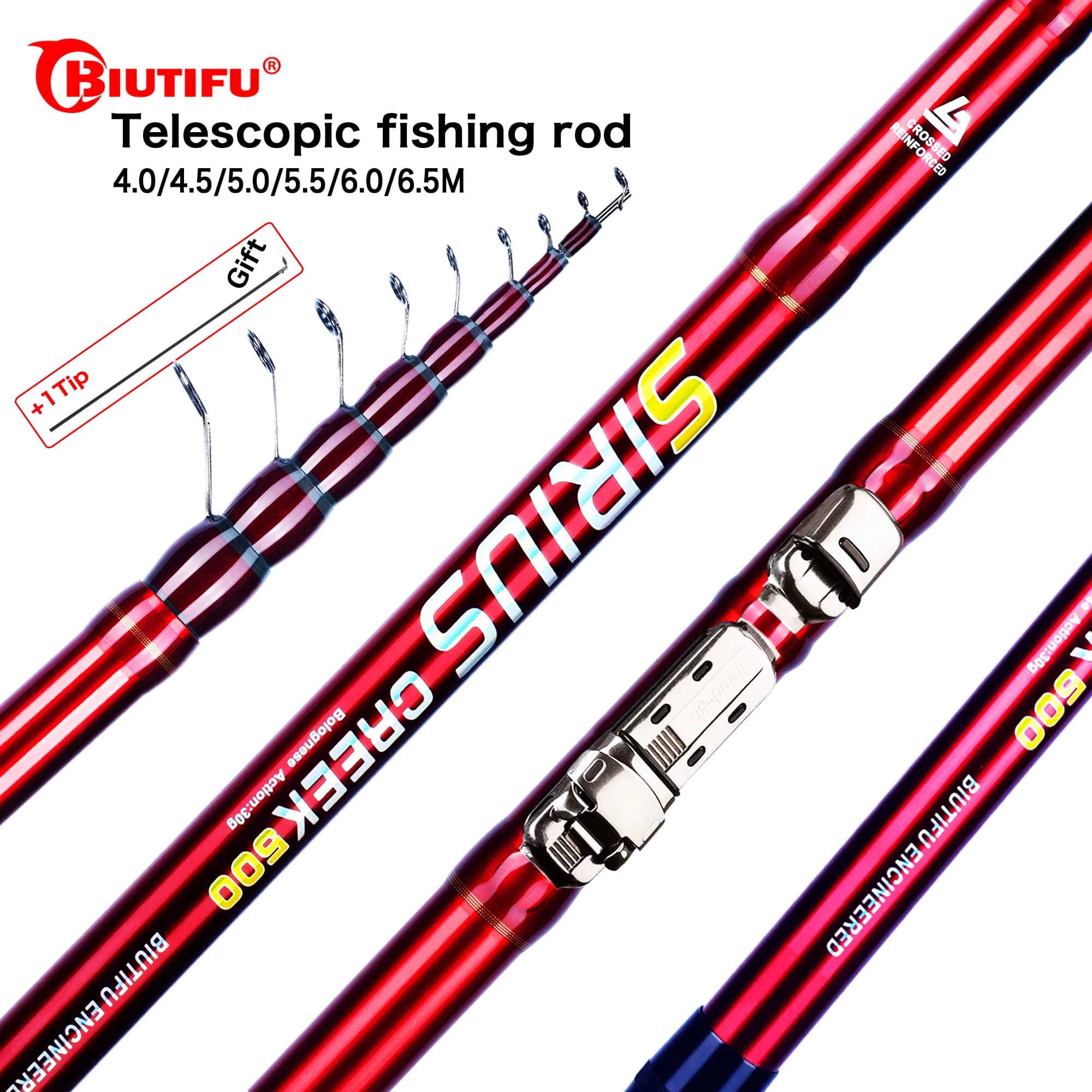 BIUTIFU Telescopic Fishing Rods 4/4.5/5/5.5/6/6.5m T800 Carbon Travel UltraLight Spinning Float Outdoor 30g Trout Bolognese Pole