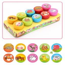 10pcs Assorted Stamps for Kids Self-ink Stamps Children Toy Stamps Smiley Face Seal Scrapbooking DIY Painting Photo Album Decor