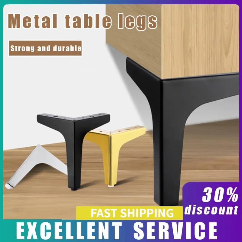 4pcs Modern furniture legs metal gold Black Iron Sofa Feet for Table Bed Chair Desk Dresser Cabinet support Furniture Hardware