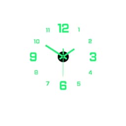 EW Creative Simple Luminous Digital Clock European Style DIY Silent Wall Clock Study Living Room Punch-Free Wall Sticker Clock