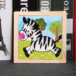 Baby Toys 3D Wooden Puzzle 11x11cm Cartoon Animal Vehicle Jigsaw Wood Puzzle Toys Educational Montessori Toys For Children