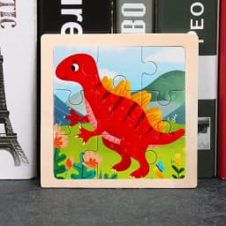 Baby Toys 3D Wooden Puzzle 11x11cm Cartoon Animal Vehicle Jigsaw Wood Puzzle Toys Educational Montessori Toys For Children