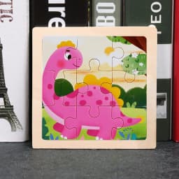 Baby Toys 3D Wooden Puzzle 11x11cm Cartoon Animal Vehicle Jigsaw Wood Puzzle Toys Educational Montessori Toys For Children