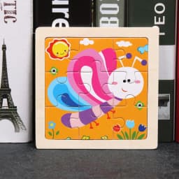 Baby Toys 3D Wooden Puzzle 11x11cm Cartoon Animal Vehicle Jigsaw Wood Puzzle Toys Educational Montessori Toys For Children