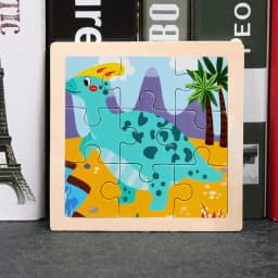 Baby Toys 3D Wooden Puzzle 11x11cm Cartoon Animal Vehicle Jigsaw Wood Puzzle Toys Educational Montessori Toys For Children