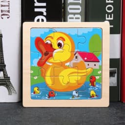 Baby Toys 3D Wooden Puzzle 11x11cm Cartoon Animal Vehicle Jigsaw Wood Puzzle Toys Educational Montessori Toys For Children