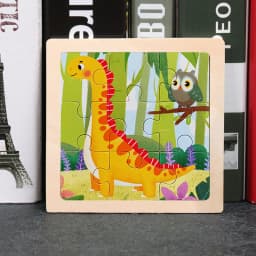 Baby Toys 3D Wooden Puzzle 11x11cm Cartoon Animal Vehicle Jigsaw Wood Puzzle Toys Educational Montessori Toys For Children