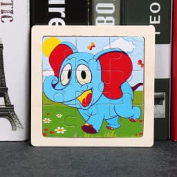 Baby Toys 3D Wooden Puzzle 11x11cm Cartoon Animal Vehicle Jigsaw Wood Puzzle Toys Educational Montessori Toys For Children