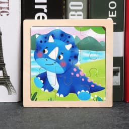 Baby Toys 3D Wooden Puzzle 11x11cm Cartoon Animal Vehicle Jigsaw Wood Puzzle Toys Educational Montessori Toys For Children