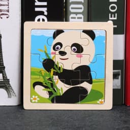 Baby Toys 3D Wooden Puzzle 11x11cm Cartoon Animal Vehicle Jigsaw Wood Puzzle Toys Educational Montessori Toys For Children