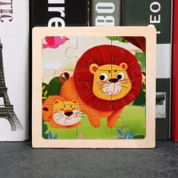 Baby Toys 3D Wooden Puzzle 11x11cm Cartoon Animal Vehicle Jigsaw Wood Puzzle Toys Educational Montessori Toys For Children