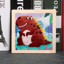 Baby Toys 3D Wooden Puzzle 11x11cm Cartoon Animal Vehicle Jigsaw Wood Puzzle Toys Educational Montessori Toys For Children