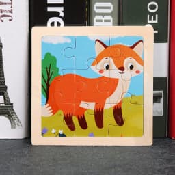 Baby Toys 3D Wooden Puzzle 11x11cm Cartoon Animal Vehicle Jigsaw Wood Puzzle Toys Educational Montessori Toys For Children