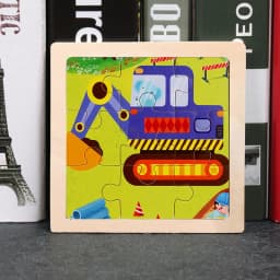 Baby Toys 3D Wooden Puzzle 11x11cm Cartoon Animal Vehicle Jigsaw Wood Puzzle Toys Educational Montessori Toys For Children